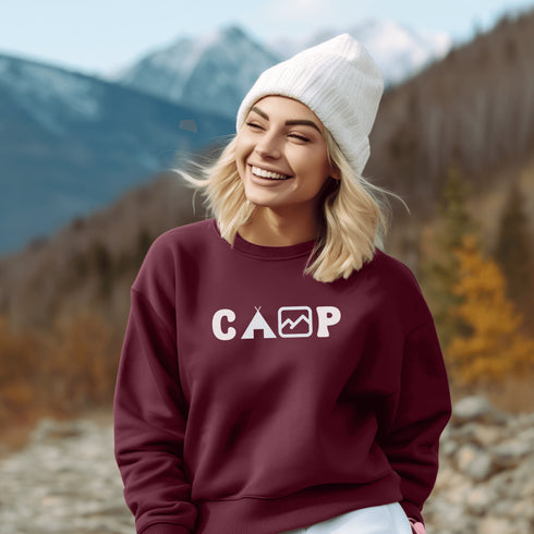 This cozy and comfortable camping sweatshirt is the ultimate must-have for anyone who loves the great outdoors.